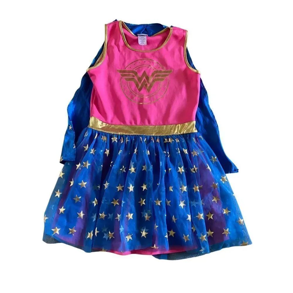 Wonder Woman Dress Cosplay Costume Halloween Size 14-16 Girl’s